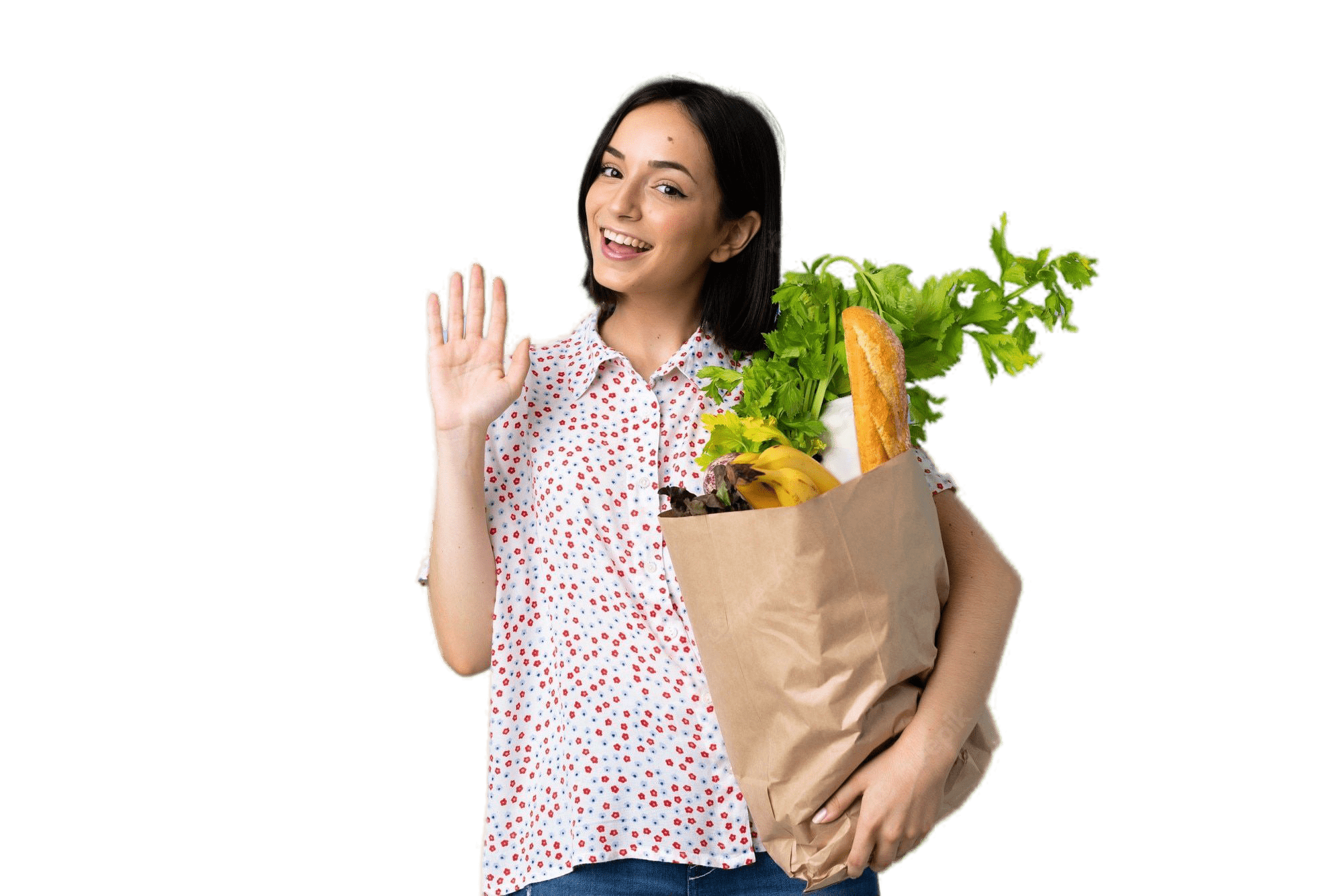 Lady Holding Groceries